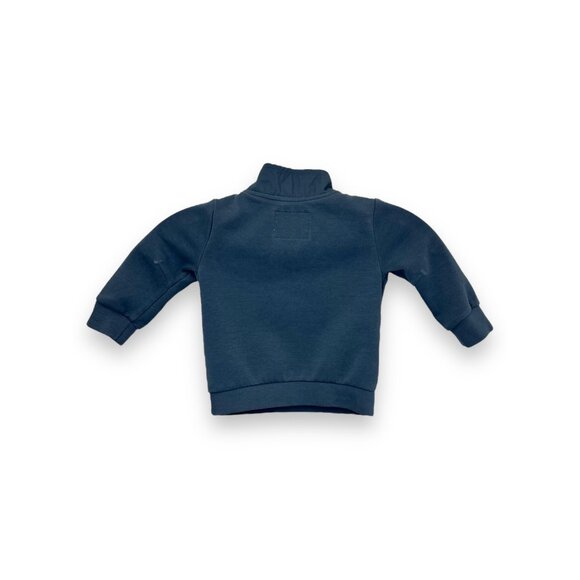 Old Navy Infant Quarter-Zip Pullover Sweatshirt 12-18M Dynamic Fleece Blue - Picture 2 of 8